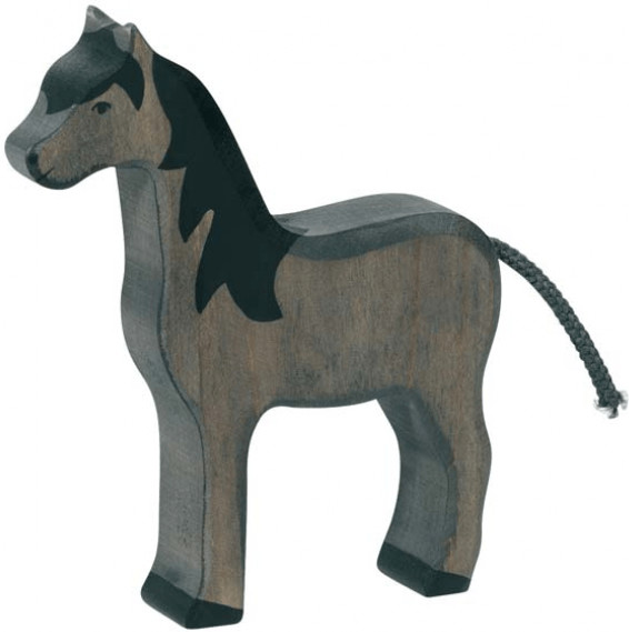 Holztiger Cheval debout noir