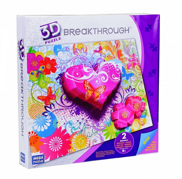 Mega Puzzles Breakthrough - Heart & Flowers 3D (Level 3, 300 pieces)