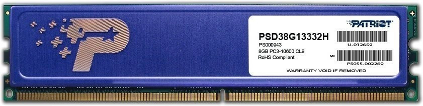 Patriot Signature 8 Go DDR3 PC3-10600 CL9 (PSD38G13332H)