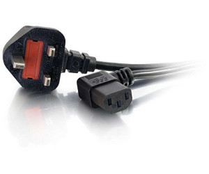 C2G 5m 18 AWG Universal 90° Power Cord (IEC320C13R to BS 1363)