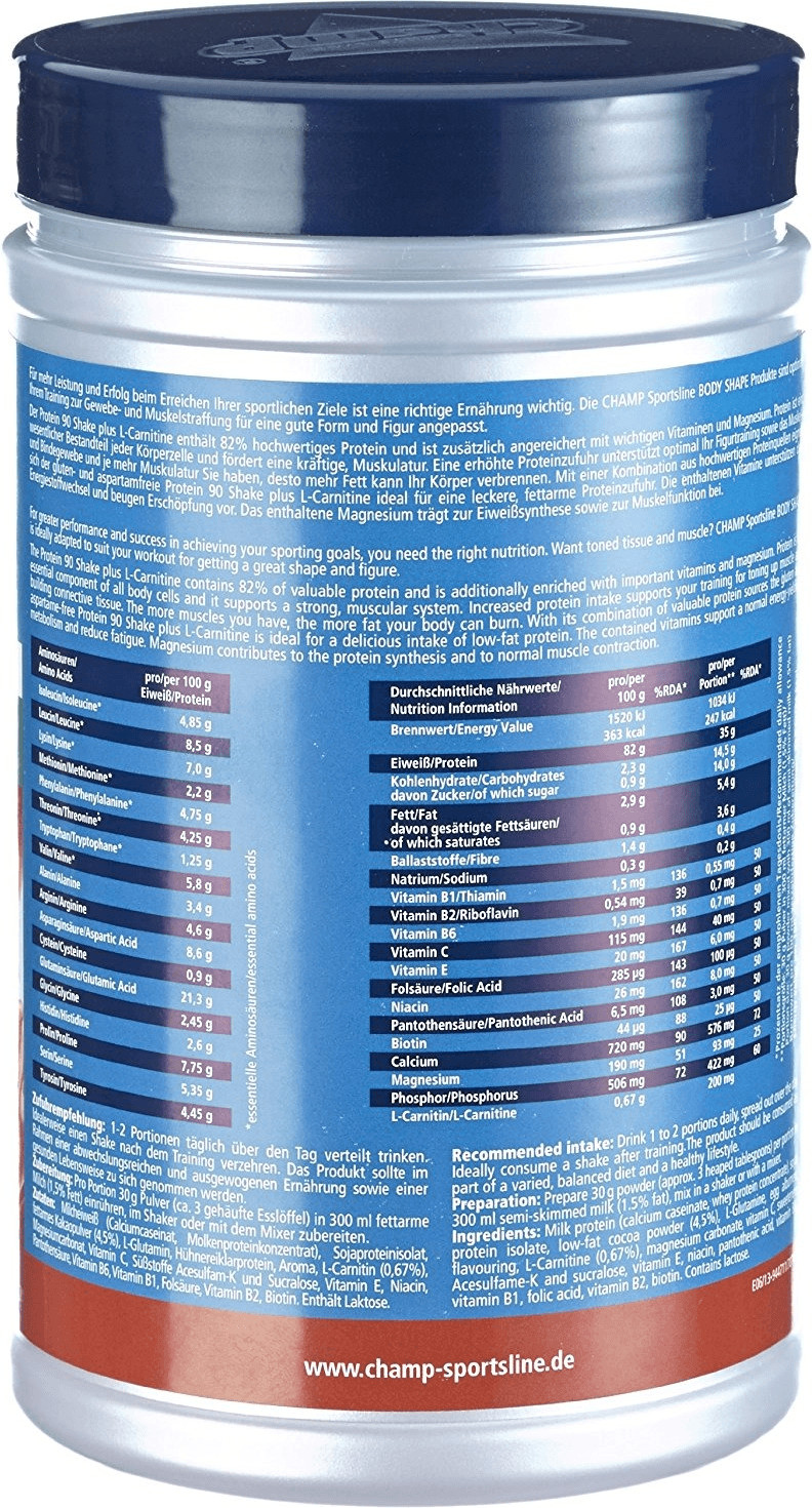 Sports Line Champ Protein 90 Shake Test Champ Shape Protein 90 Shake + L Carnitin ab 9,99 € (August 2021 Preise