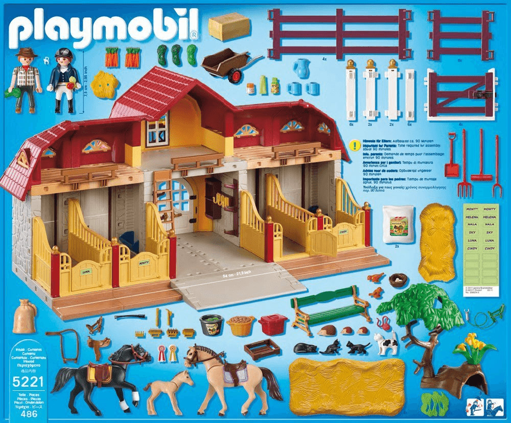 Playmobil - Ensemble de ferme de chevaux
