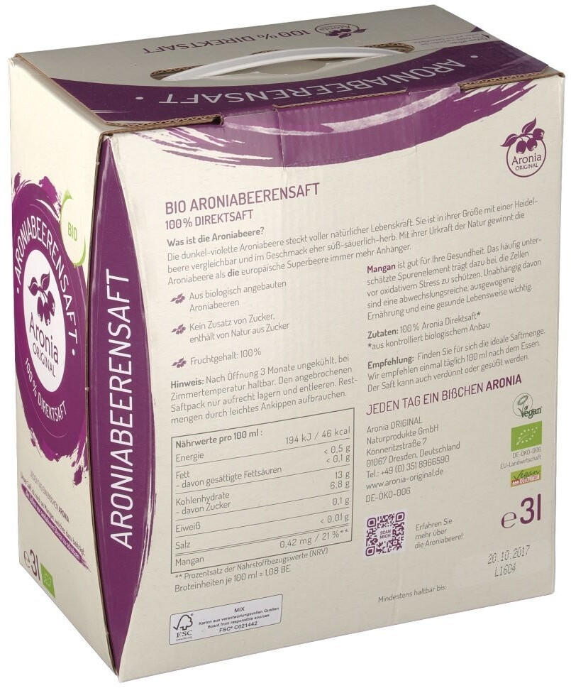 Aronia Original Chokeberry Direct Juice (3l)