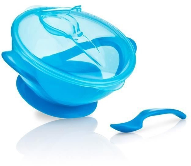 Nuby Bol Natural Touch avec socle-ventouse et cuillère