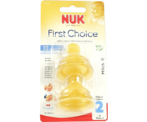 tétines latex taille 2 NUK First Choice 6-12 mois grand trou 