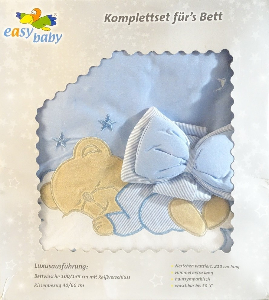 Easy Baby Parure de lit Sleeping Bear - bleu