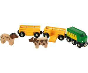 Holzeisenbahn Eisenbahn Holzspielzeug Spielzeug BRIO Tierwagen mit Kuh 2-tlg 