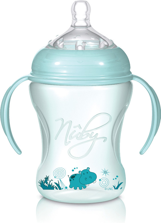 Nuby Biberon avec anses 240 ml Natural Touch