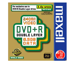 Maxell DVD+R DL 8,5GB 240min 2,4x 1pk Jewel Case