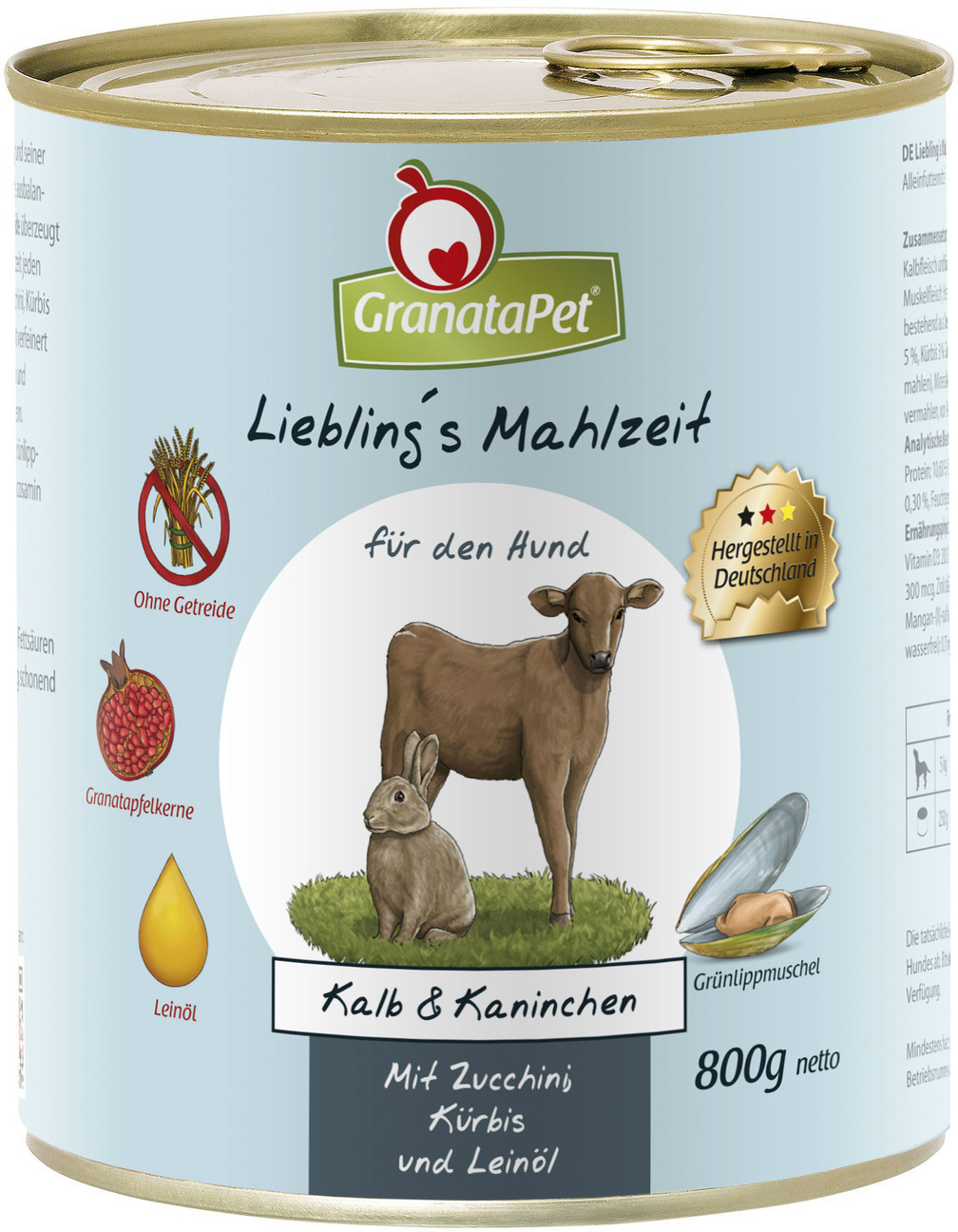 GranataPet Menu au veau et au lapin (800 g)