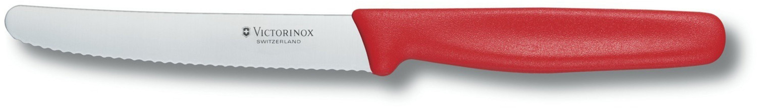 Victorinox 6.7833 Couteau de table et à tomates, 11 cm, rond, denté, noir  20 Pcs