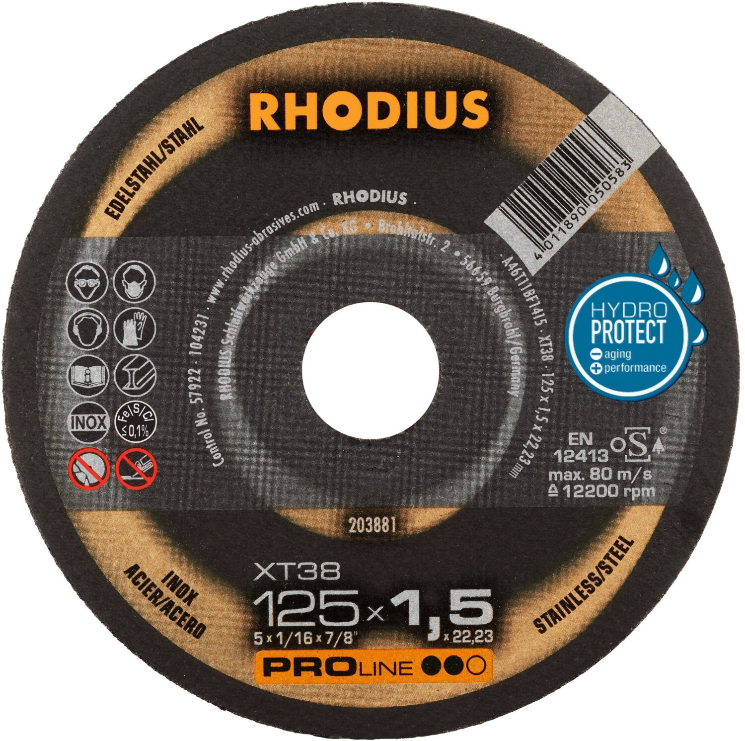 RHODIUS Disque à tronçonner XT38