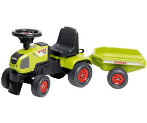 Tractor a pedales claas axos 2025 con pala excavadora y remolque