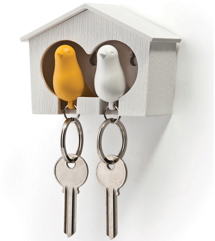 Qualy Porte-clefs mural duo oiseaux