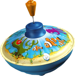 Bolz Toupie animaux marins 13 cm