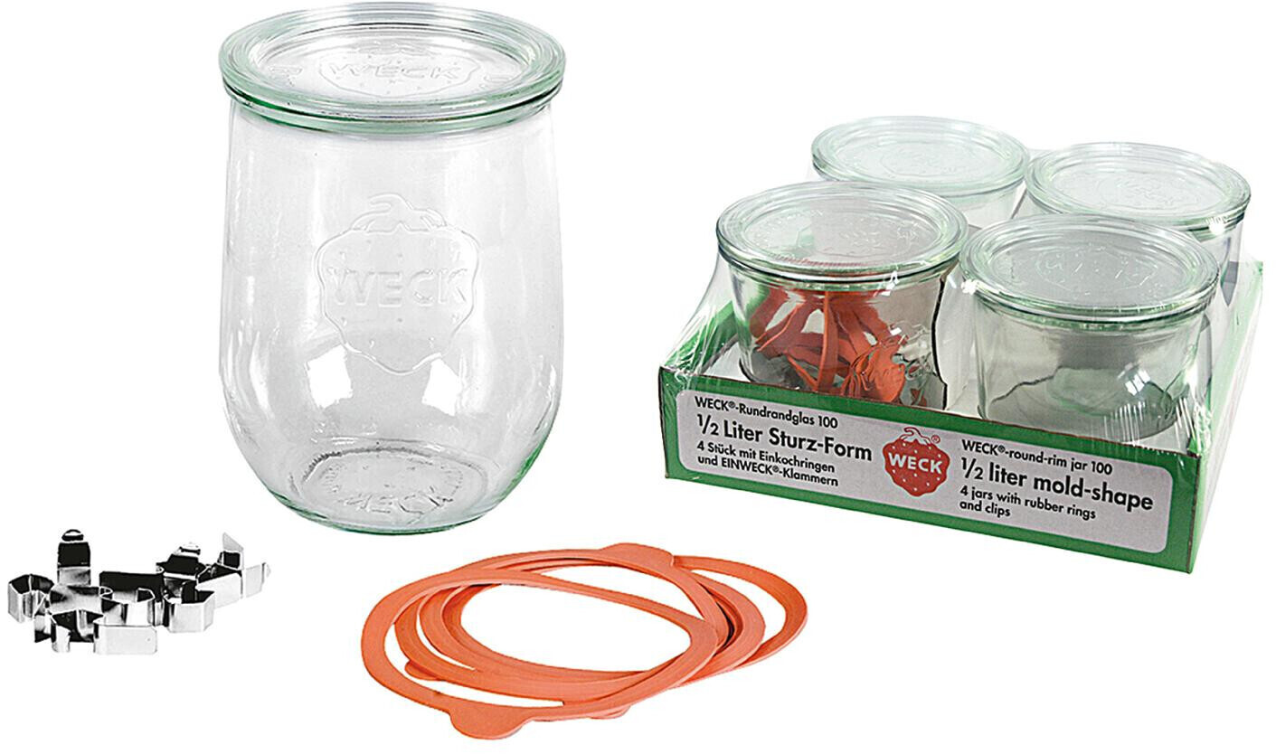 Weck Lot de 4 bocaux Tulipe (1 L)