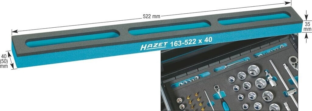 Hazet Garniture en mousse souple avec compartiments pour petites pièces (163-522X50)