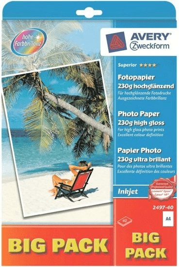 Avery Papier photo Zweckform Superior, A4, 230g/qm (2497-40)