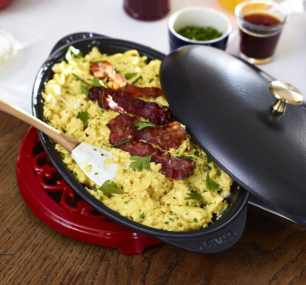 Staub Fish Signature Oval Cocotte - La Mer Blue Cast Iron Dutch Oven, 2.8 Quart