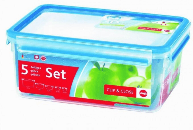 Emsa Clip & Close - 3D Parfait Clean - Lot de 5