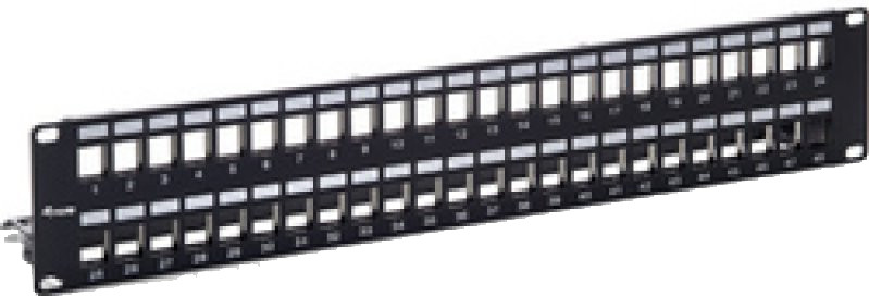 Digital Data Equip Patch Panel RJ-45 X 48 - Schwarz - 2U