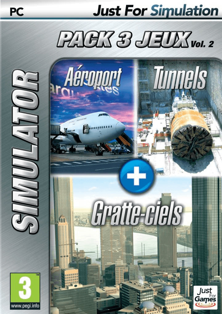 Simulator Pack 3 Jeux: Vol. 2 - Aéroport + Tunnels + Gratte Ciels (PC)