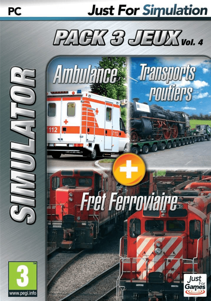 Simulator Pack 3 Jeux: Vol. 4 - Ambulance + Transports Routiers + Fret Ferroviaire (PC)