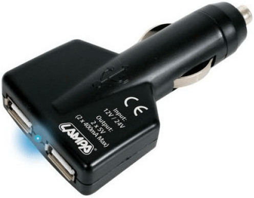 Lampa Fiche 12/24v avec double-prise Usb