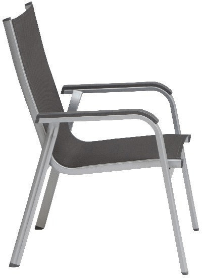 Kettler Basic Plus Stapelsessel Aluminium/Textilene silber/anthrazit