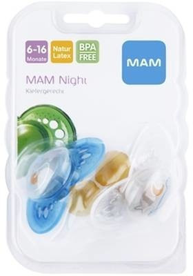 MAM Night Soother Latex 6-16 Months 2-pack