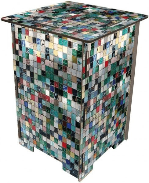 Werkhaus Tabouret en bois imprimé mosaïque