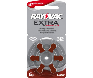 Rayovac Type 312 Hearing Aid Batteries (6 Pack)