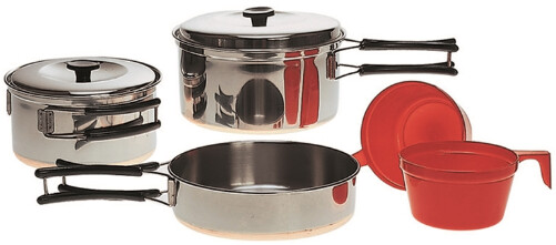 Mil Tec Set de cuisine acier inoxydable 2 personnes