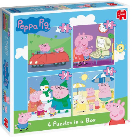 Jumbo Peppa Pig 4 Puzzles in a Box 81040