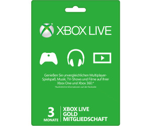 Explosieven snelweg Opgetild Microsoft Xbox Live Gold (3 Monate) ab 13,34 € | Preisvergleich bei  idealo.de