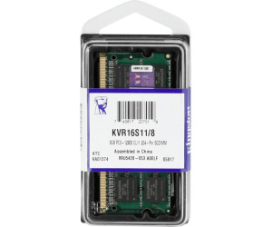 ponerse en cuclillas Jardines deshonesto Kingston ValueRAM 8GB SO-DIMM DDR3 PC3-12800 CL11 (KVR16S11/8) desde 14,51  € - 20 ofertas disponibles en idealo