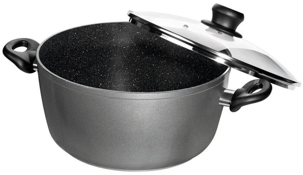 Stoneline Faitout XXL avec couvercle en verre 28 cm