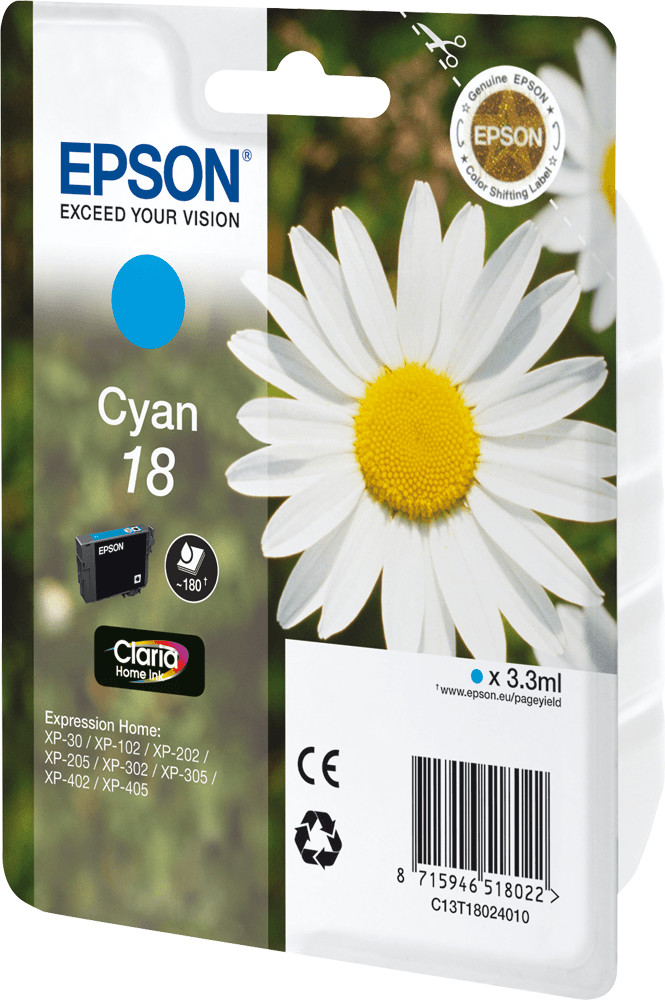 Epson 18 cyan (C13T18024010) ab 9,20 € | Preisvergleich bei