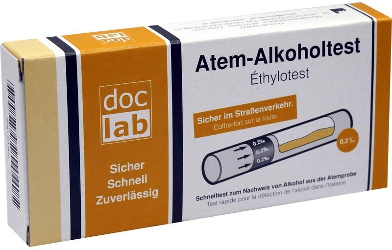 Einweg Atemalkoholtest 5 Stück - TÜV-zertifiziert Mit Promille-Skala 0%-0,8%