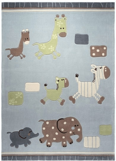 Esprit Home Lucky Zoo bleu 90 x 160 cm
