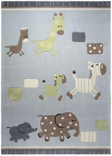 Esprit Home Tapis Lucky Zoo bleu 170 x 240 cm