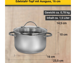 Krüger Kochtopf 16 | 16,95 cm € Preisvergleich bei ab mit Abschüttfunktion