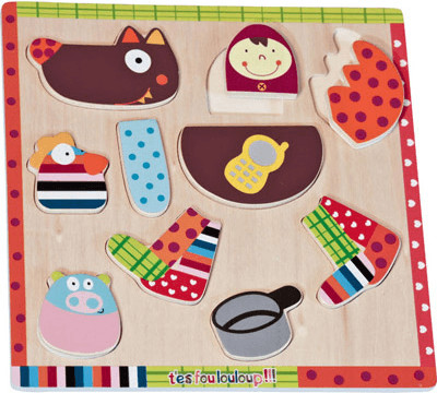 Ebulobo Louloup le loup, puzzle en bois