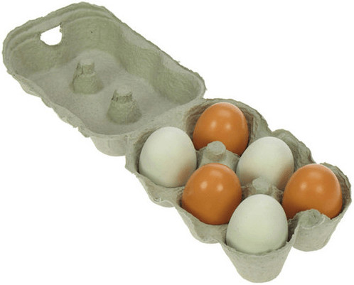 Bigjigs Boite de 6 oeufs en bois