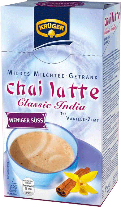 Krüger Chai Latte Classic India moins sucré (10 sachets)