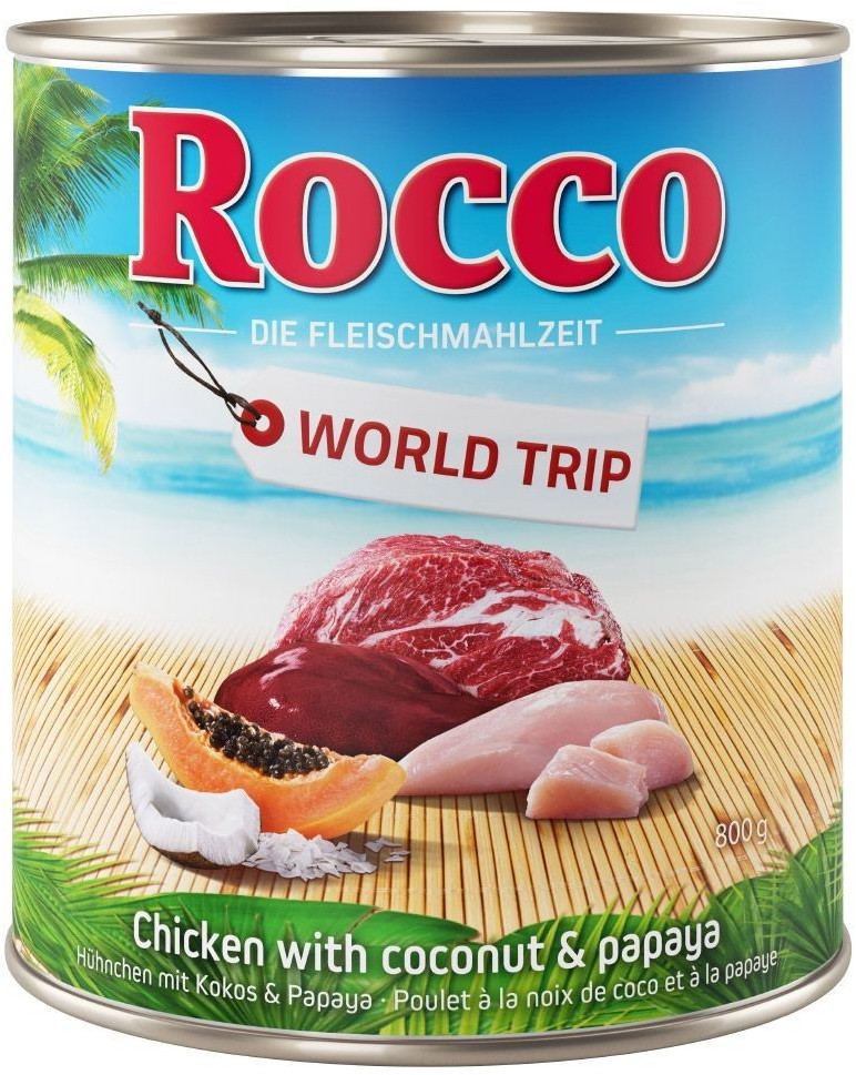 Rocco Tour du monde Jamaïque poulet, noix de coco et papaye (800 g)