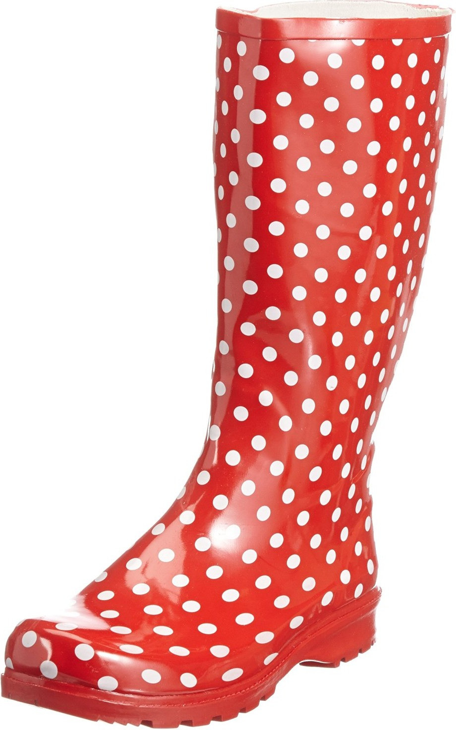 Playshoes Bottes à pois femme rouge