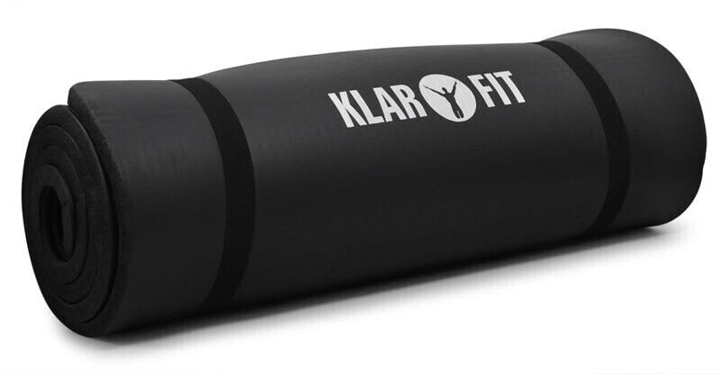 Klarfit Tapis de yoga gymnastique noir 190 x 60 x 1,5 cm
