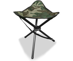 Mil-Tech Tabouret Pliant Adulte – Olive, Structure Métal Robuste, Sangle Réglable, Pour Camping, Pêche, Festivals