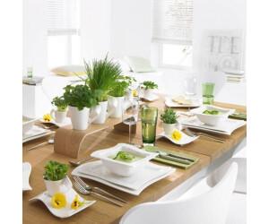 Villeroy & Boch NewWave Speiseteller – 4er Set Aus Premium Porzellan, Geschwungene Form, Weiß